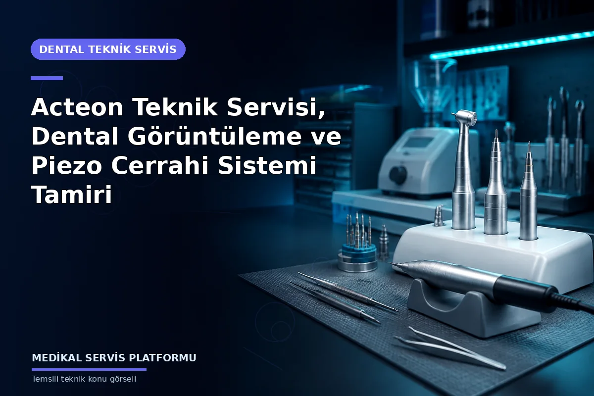 Acteon Teknik Servisi, Dental Görüntüleme ve Piezo Cerrahi Sistemi Tamiri konusunu açıklayan temsili teknik görsel