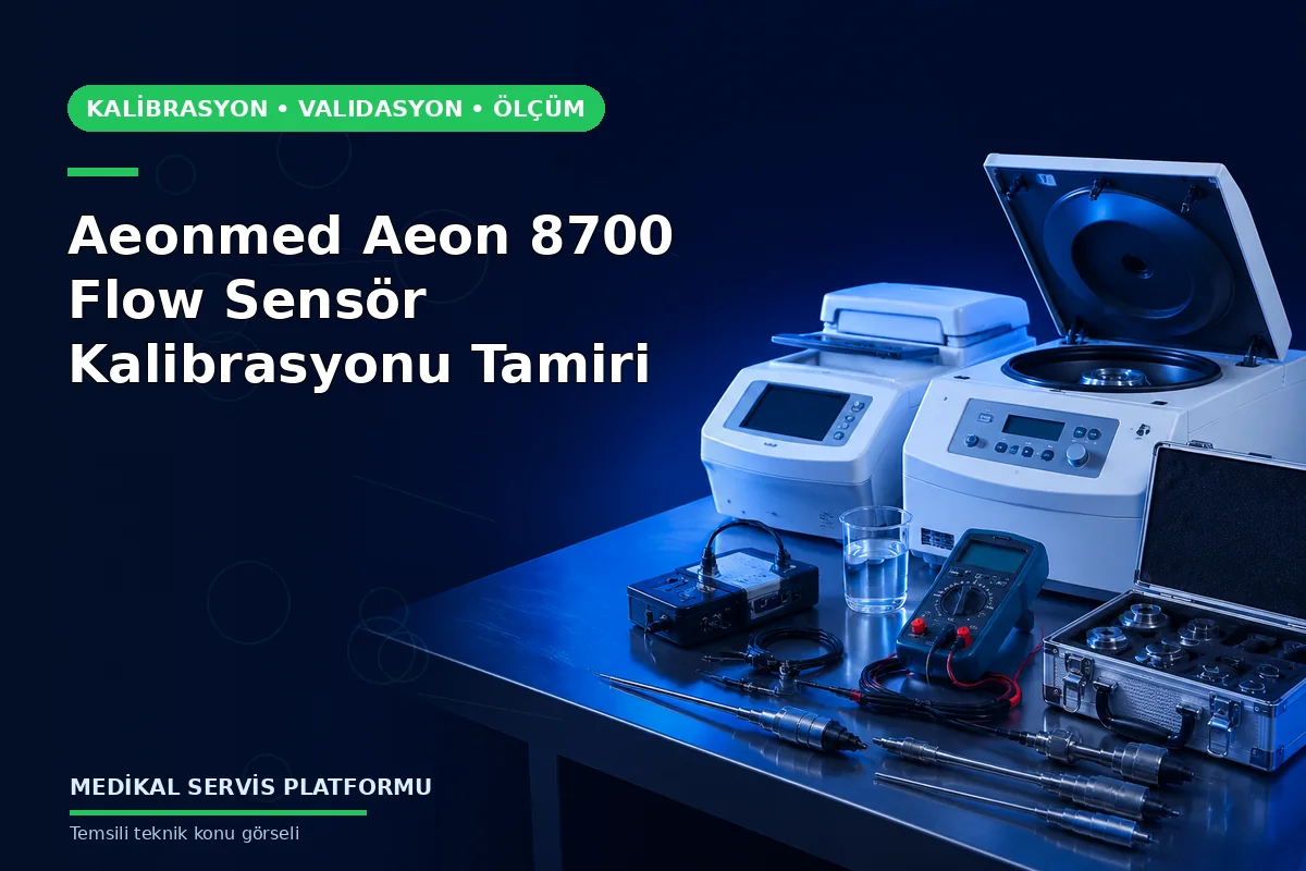 Aeonmed Aeon 8700 Flow Sensör Kalibrasyonu Tamiri konusunu açıklayan temsili teknik görsel