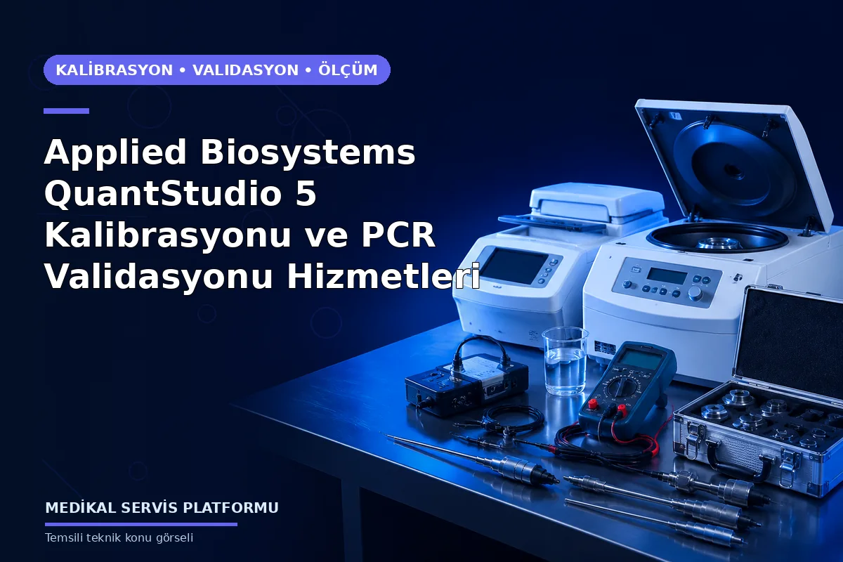 Applied Biosystems QuantStudio 5 Kalibrasyonu ve PCR Validasyonu Hizmetleri konusunu açıklayan temsili teknik görsel