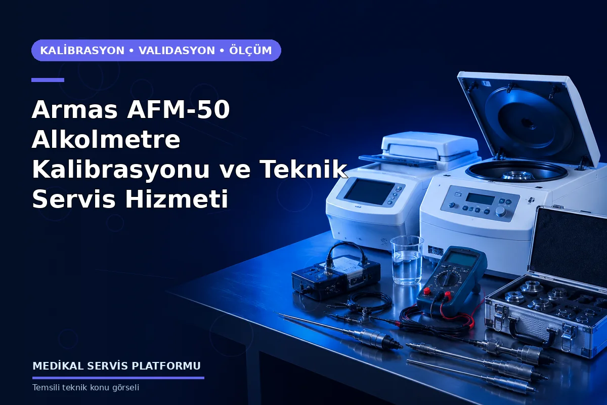 Armas AFM-50 Alkolmetre Kalibrasyonu ve Teknik Servis Hizmeti konusunu açıklayan temsili teknik görsel