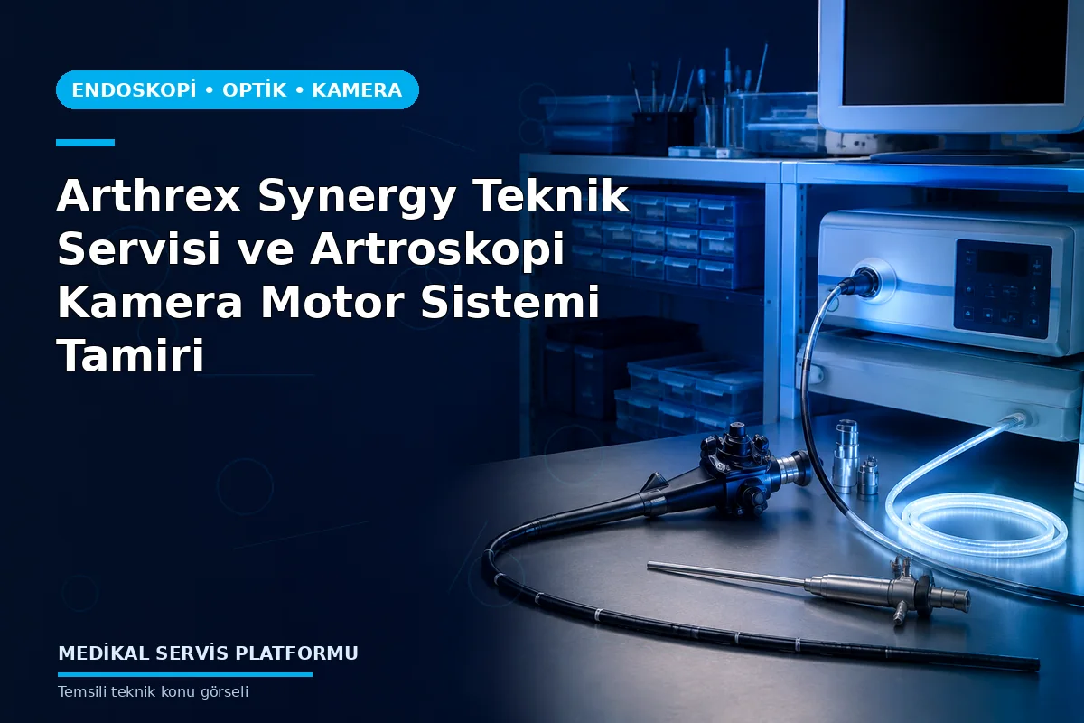 Arthrex Synergy Teknik Servisi ve Artroskopi Kamera Motor Sistemi Tamiri konusunu açıklayan temsili teknik görsel