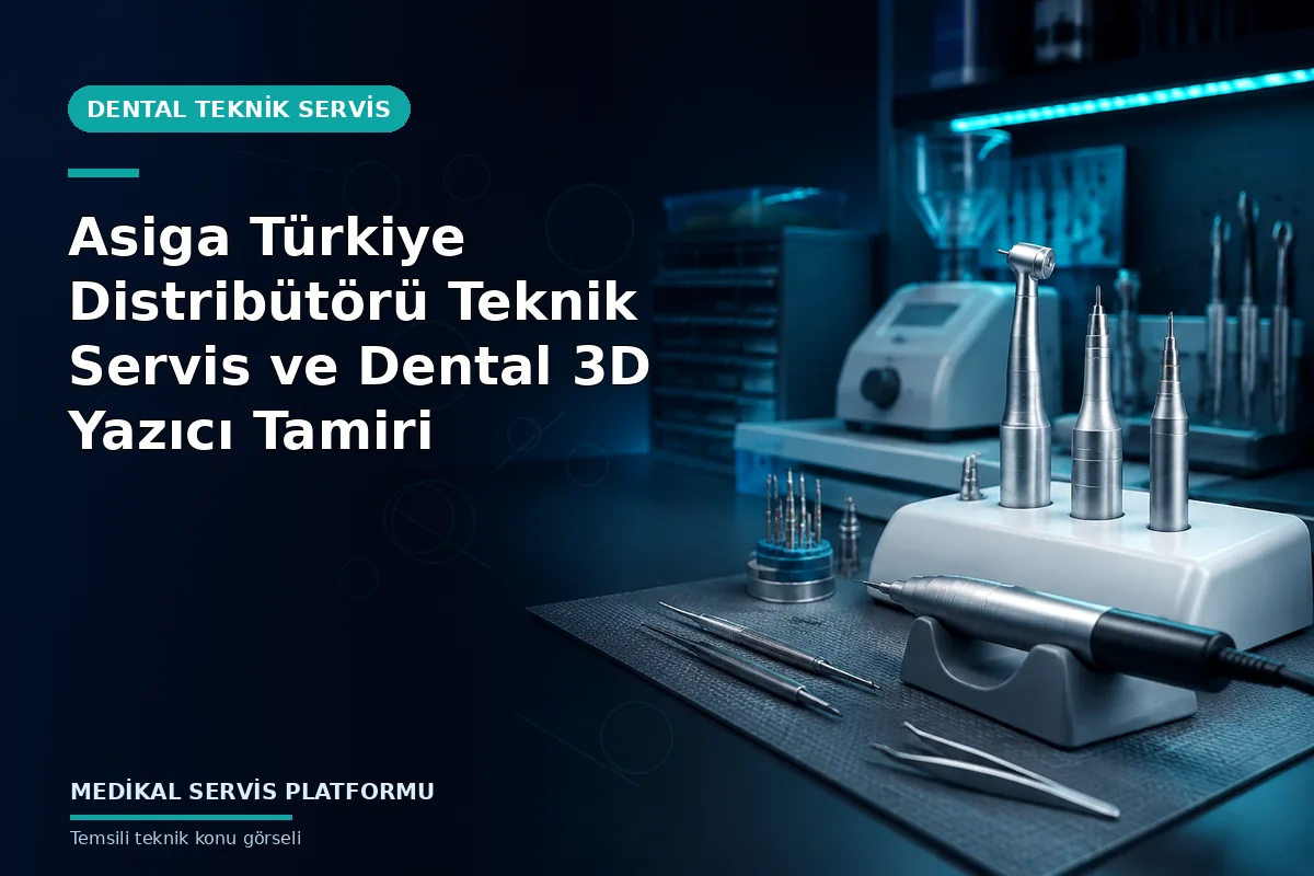 Asiga Türkiye Distribütörü Teknik Servis ve Dental 3D Yazıcı Tamiri konusunu açıklayan temsili teknik görsel