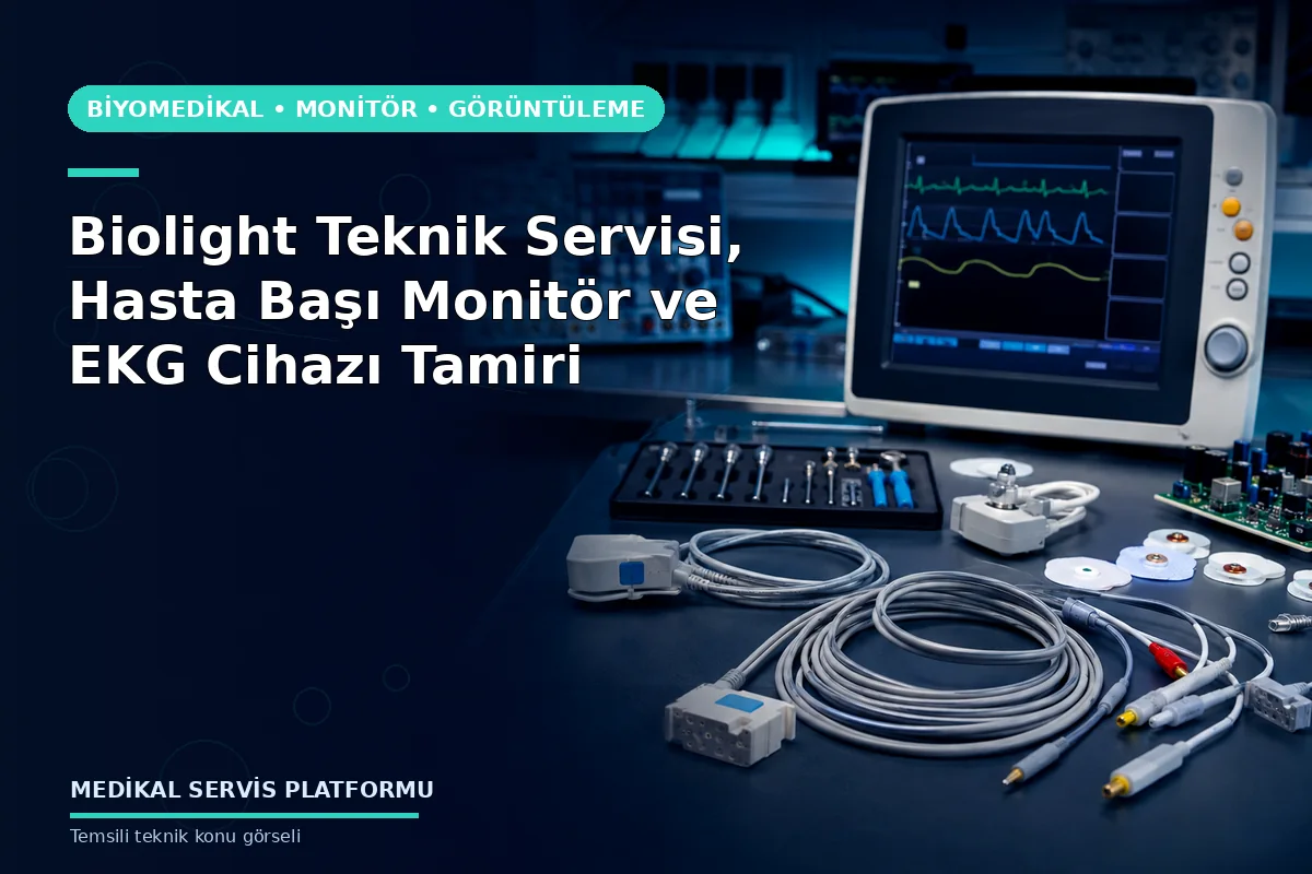 Biolight Teknik Servisi, Hasta Başı Monitör ve EKG Cihazı Tamiri konusunu açıklayan temsili teknik görsel