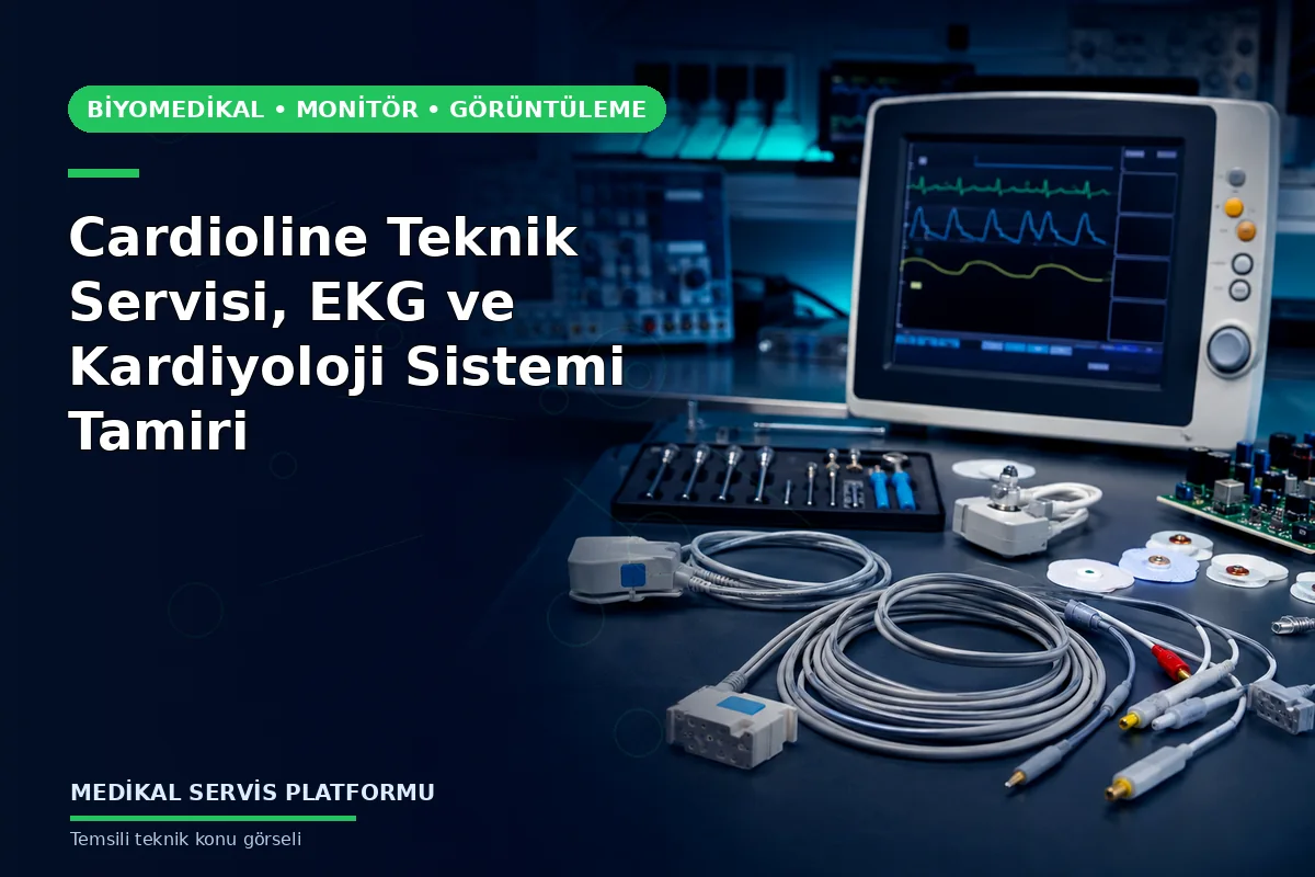 Cardioline Teknik Servisi, EKG ve Kardiyoloji Sistemi Tamiri konusunu açıklayan temsili teknik görsel