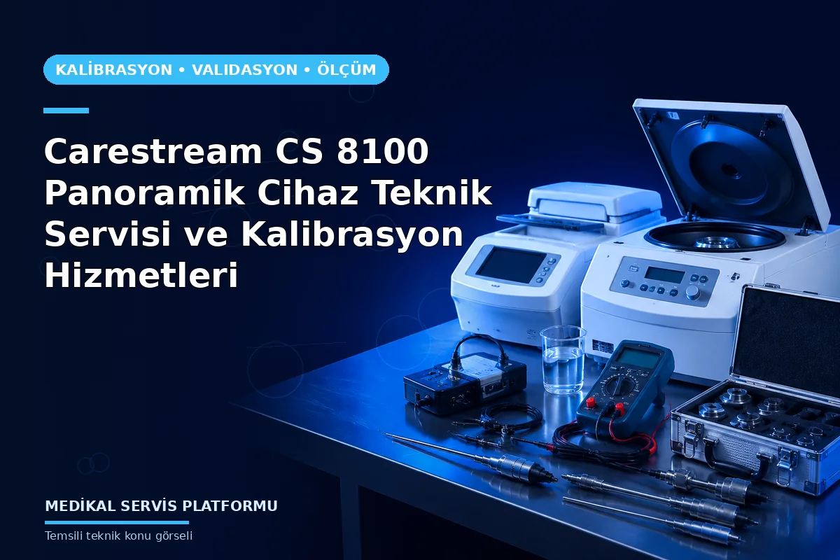 Carestream CS 8100 Panoramik Cihaz Teknik Servisi ve Kalibrasyon Hizmetleri konusunu açıklayan temsili teknik görsel
