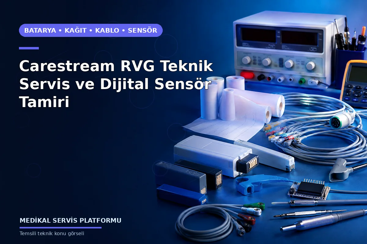 Carestream RVG Teknik Servis ve Dijital Sensör Tamiri Carestream RVG Teknik Servis ve Dijital Sensör Tamiri konusunu açıklayan temsili teknik görsel