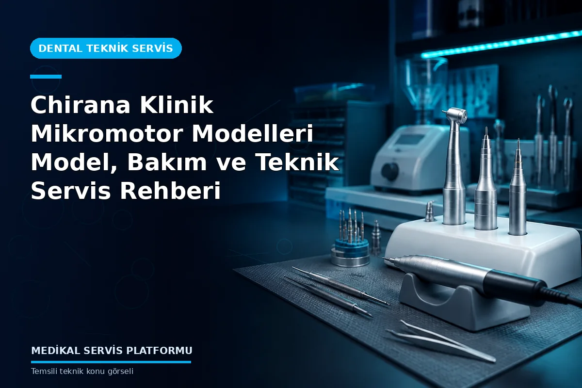 Chirana Klinik Mikromotor Modelleri Model, Bakım ve Teknik Servis Rehberi konusunu açıklayan temsili teknik görsel