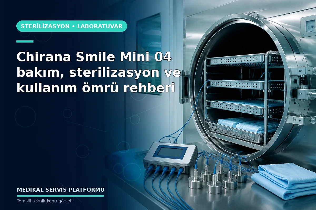Chirana Smile Mini 04 bakım, sterilizasyon ve kullanım ömrü rehberi Chirana Smile Mini 04 bakım, sterilizasyon ve kullanım ömrü rehberi konusunu açıklayan temsili teknik görsel