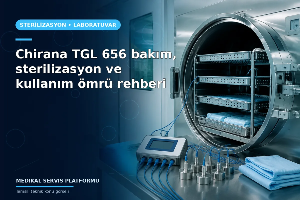 Chirana TGL 656 bakım, sterilizasyon ve kullanım ömrü rehberi konusunu açıklayan temsili teknik görsel