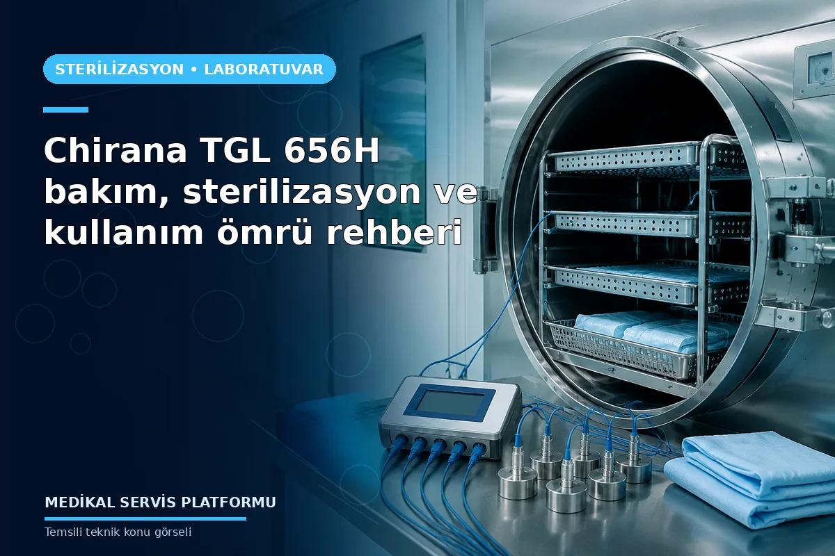 Chirana TGL 656H bakım, sterilizasyon ve kullanım ömrü rehberi konusunu açıklayan temsili teknik görsel