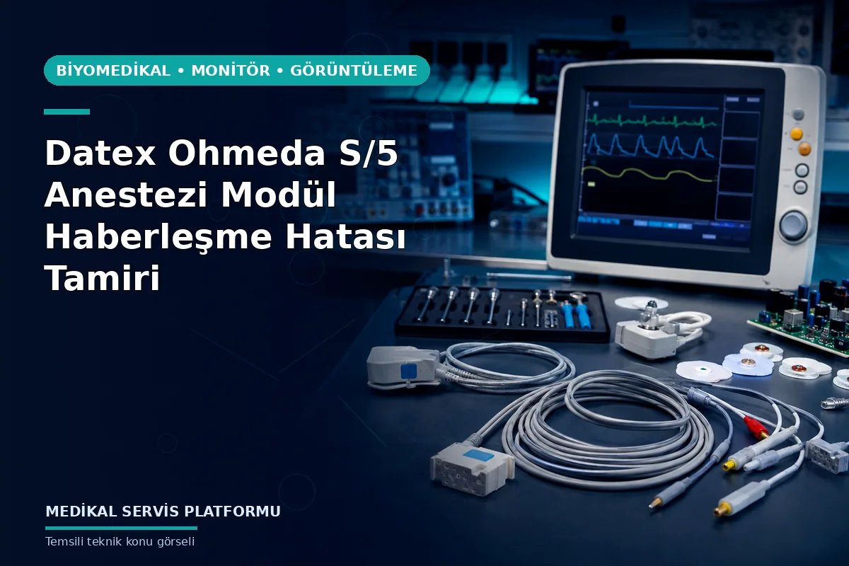 Datex Ohmeda S/5 Anestezi Modül Haberleşme Hatası Tamiri konusunu açıklayan temsili teknik görsel
