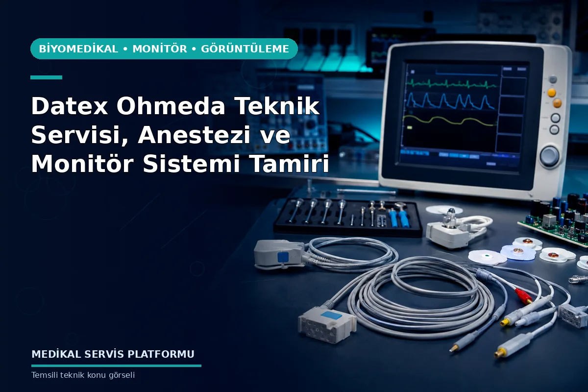 Datex Ohmeda Teknik Servisi, Anestezi ve Monitör Sistemi Tamiri konusunu açıklayan temsili teknik görsel