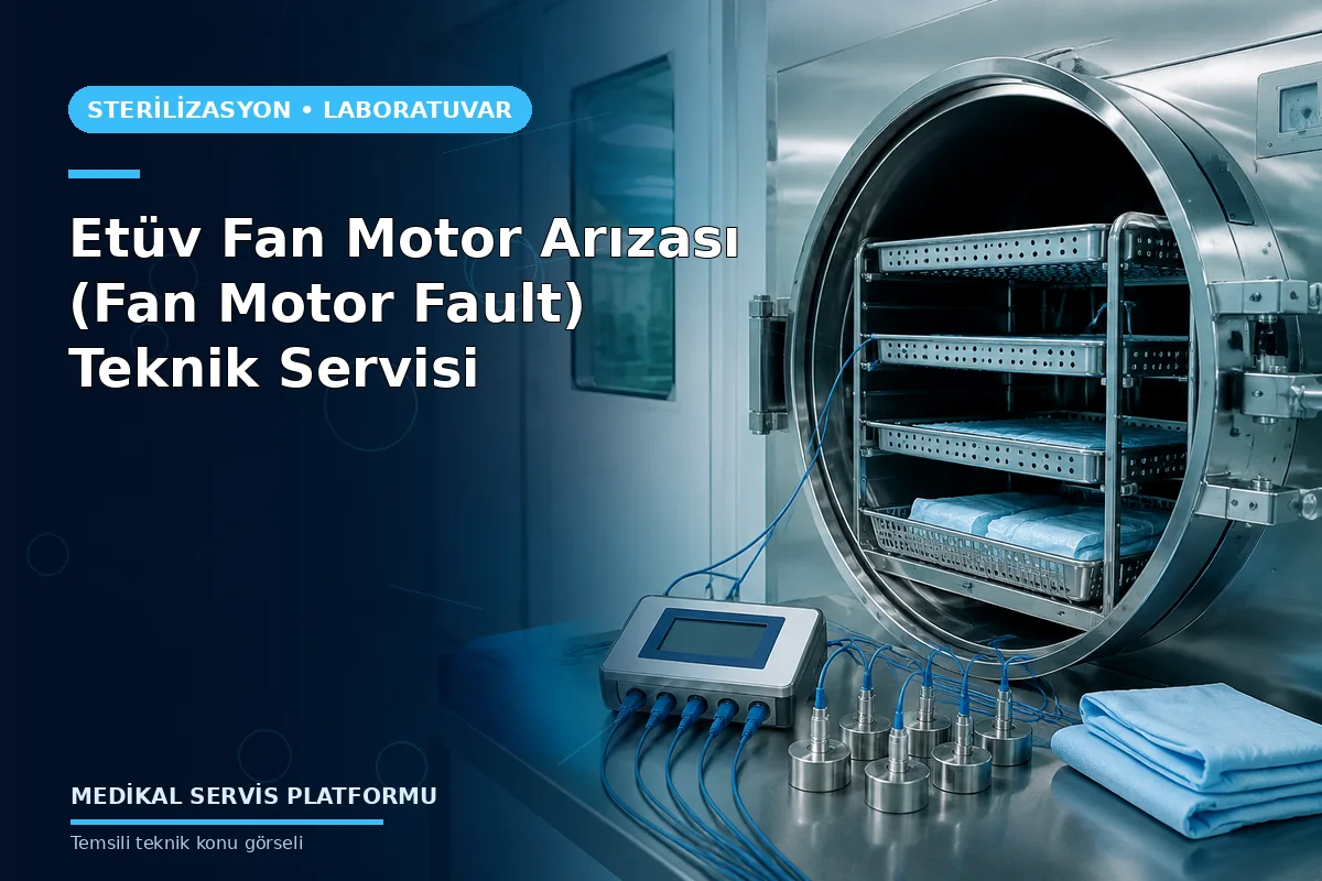Etüv Fan Motor Arızası (Fan Motor Fault) Teknik Servisi Etüv Fan Motor Arızası (Fan Motor Fault) Teknik Servisi konusunu açıklayan temsili teknik görsel