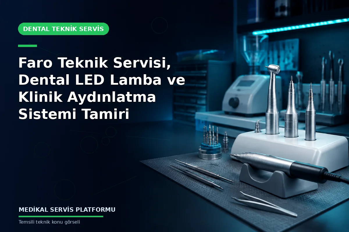 Faro Teknik Servisi, Dental LED Lamba ve Klinik Aydınlatma Sistemi Tamiri Faro Teknik Servisi, Dental LED Lamba ve Klinik Aydınlatma Sistemi Tamiri konusunu açıklayan temsili teknik görsel