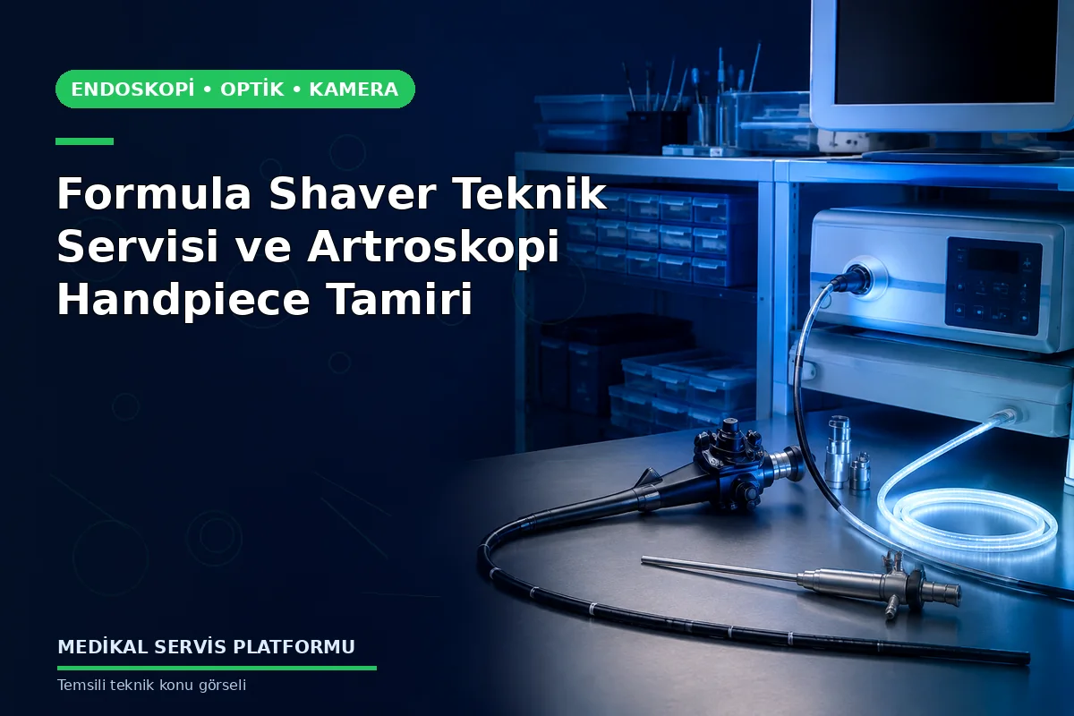 Formula Shaver Teknik Servisi ve Artroskopi Handpiece Tamiri konusunu açıklayan temsili teknik görsel