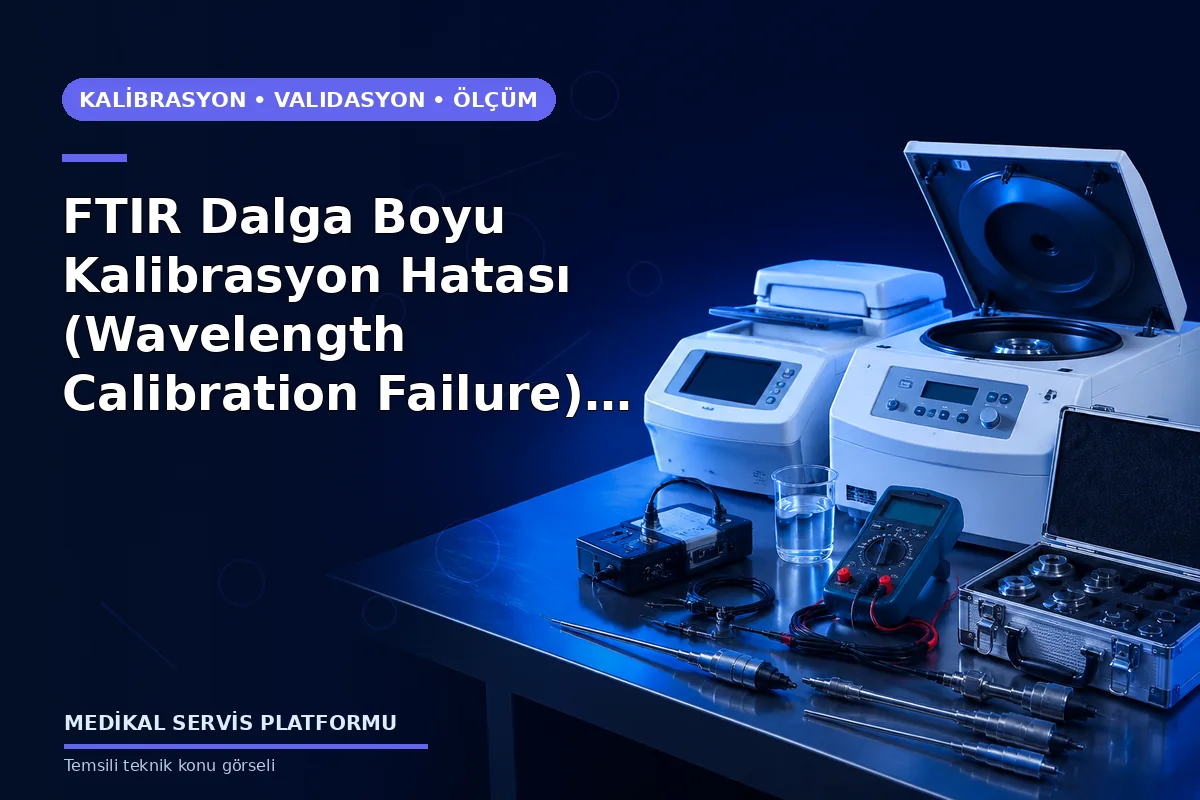FTIR Dalga Boyu Kalibrasyon Hatası (Wavelength Calibration Failure) Teknik Servisi konusunu açıklayan temsili teknik görsel