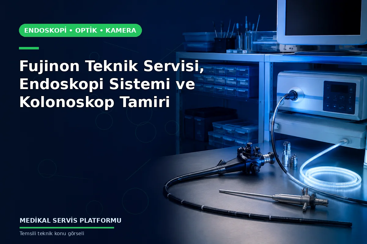Fujinon Teknik Servisi, Endoskopi Sistemi ve Kolonoskop Tamiri konusunu açıklayan temsili teknik görsel