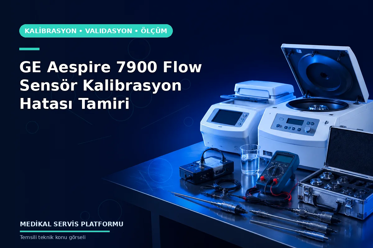 GE Aespire 7900 Flow Sensör Kalibrasyon Hatası Tamiri konusunu açıklayan temsili teknik görsel