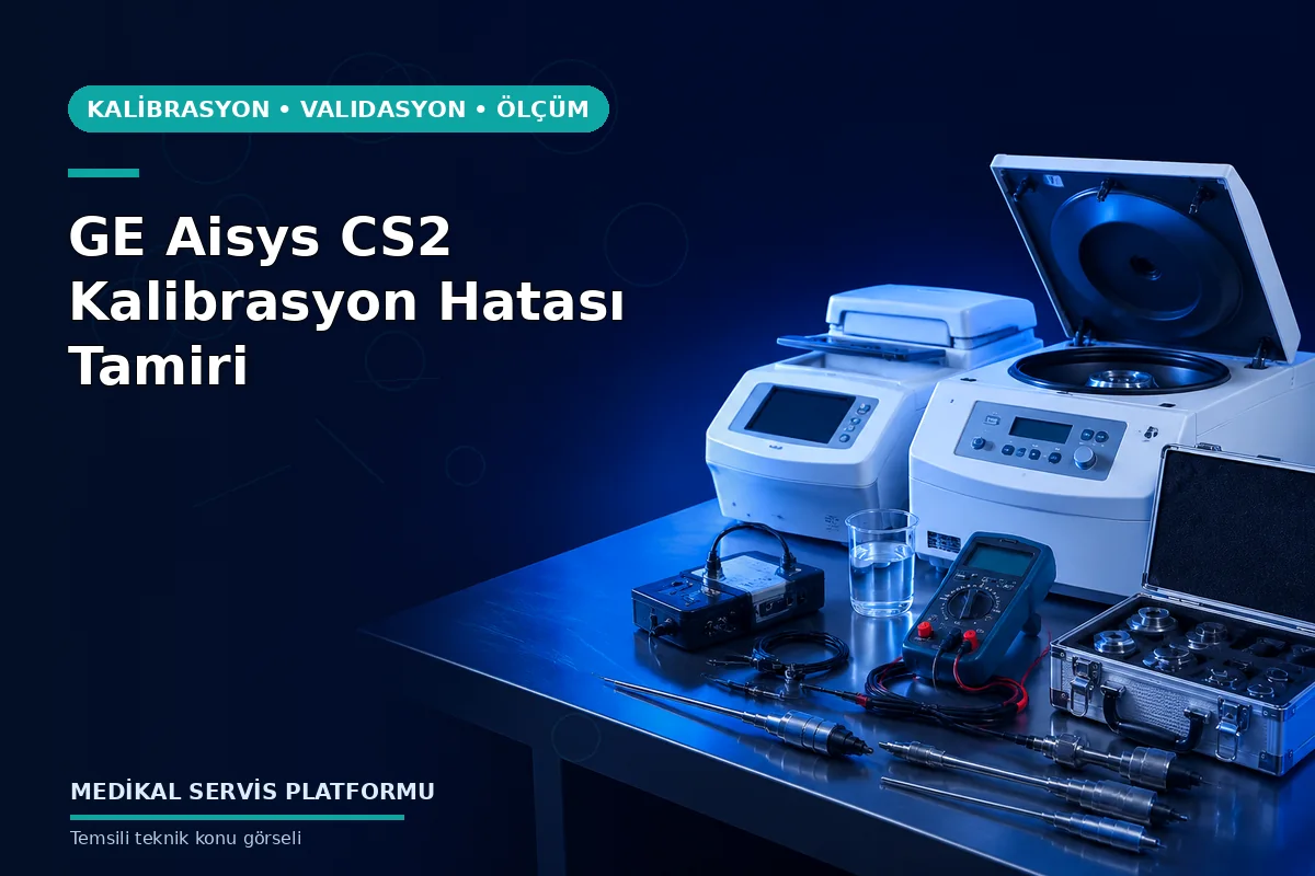 GE Aisys CS2 Kalibrasyon Hatası Tamiri konusunu açıklayan temsili teknik görsel