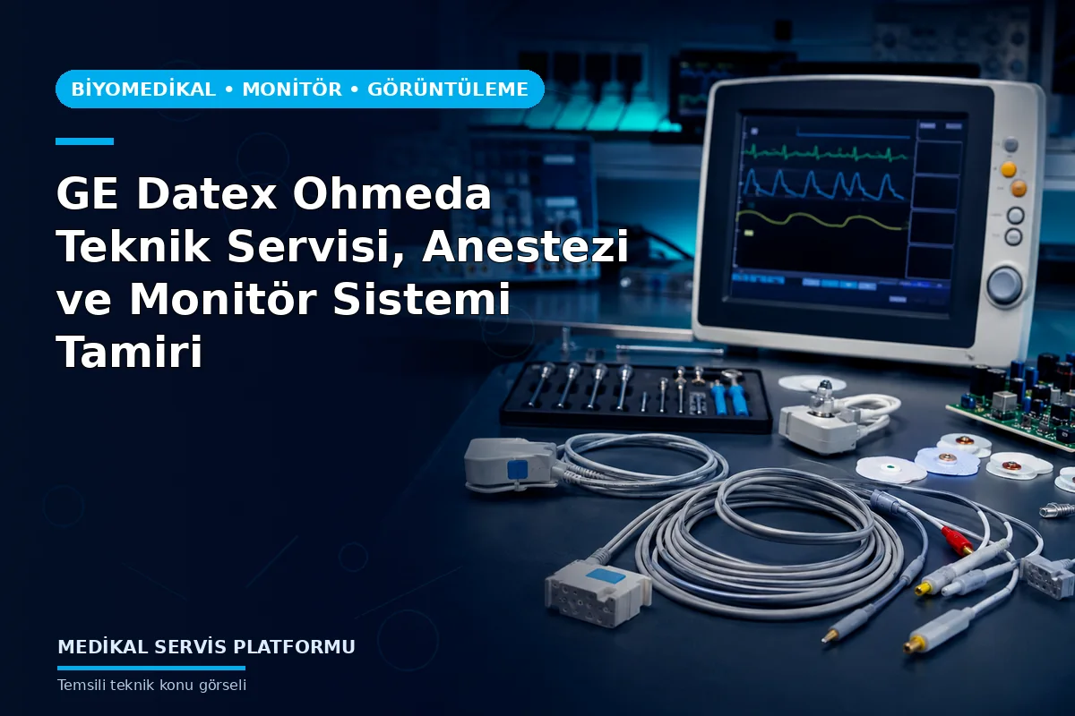 GE Datex Ohmeda Teknik Servisi, Anestezi ve Monitör Sistemi Tamiri konusunu açıklayan temsili teknik görsel