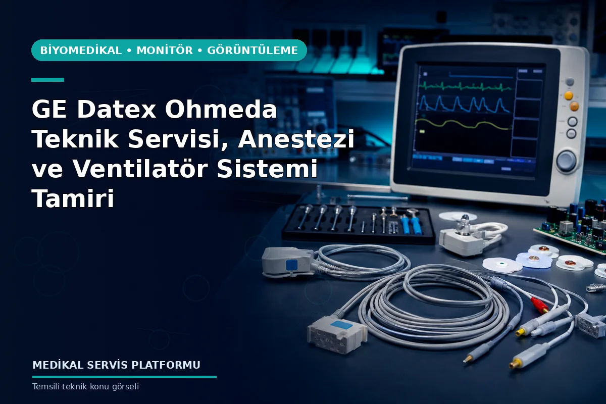 GE Datex Ohmeda Teknik Servisi, Anestezi ve Ventilatör Sistemi Tamiri konusunu açıklayan temsili teknik görsel