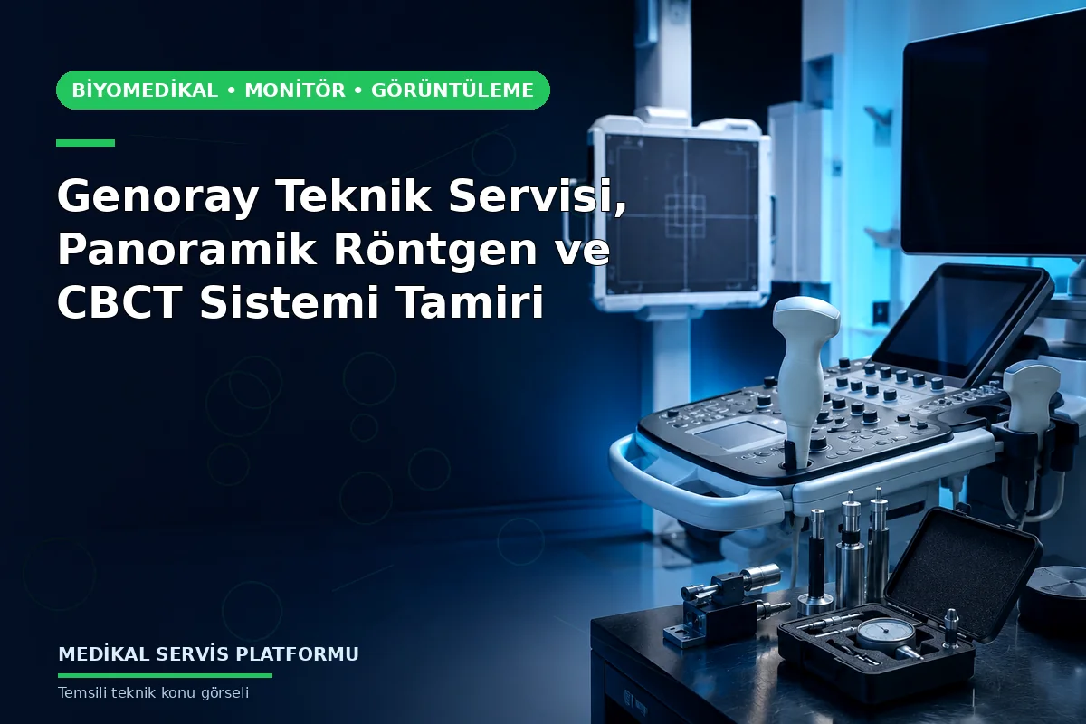 Genoray Teknik Servisi, Panoramik Röntgen ve CBCT Sistemi Tamiri konusunu açıklayan temsili teknik görsel