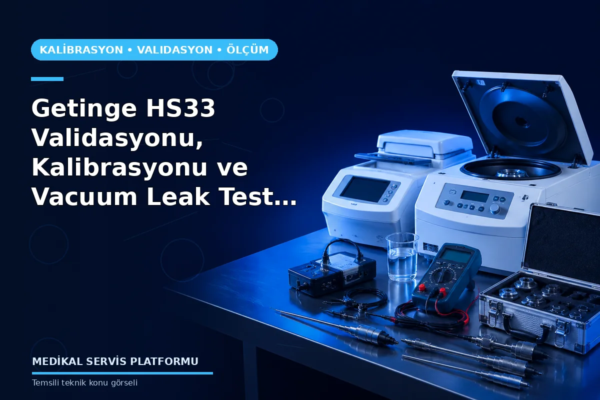 Getinge HS33 Validasyonu, Kalibrasyonu ve Vacuum Leak Test Analizleri konusunu açıklayan temsili teknik görsel