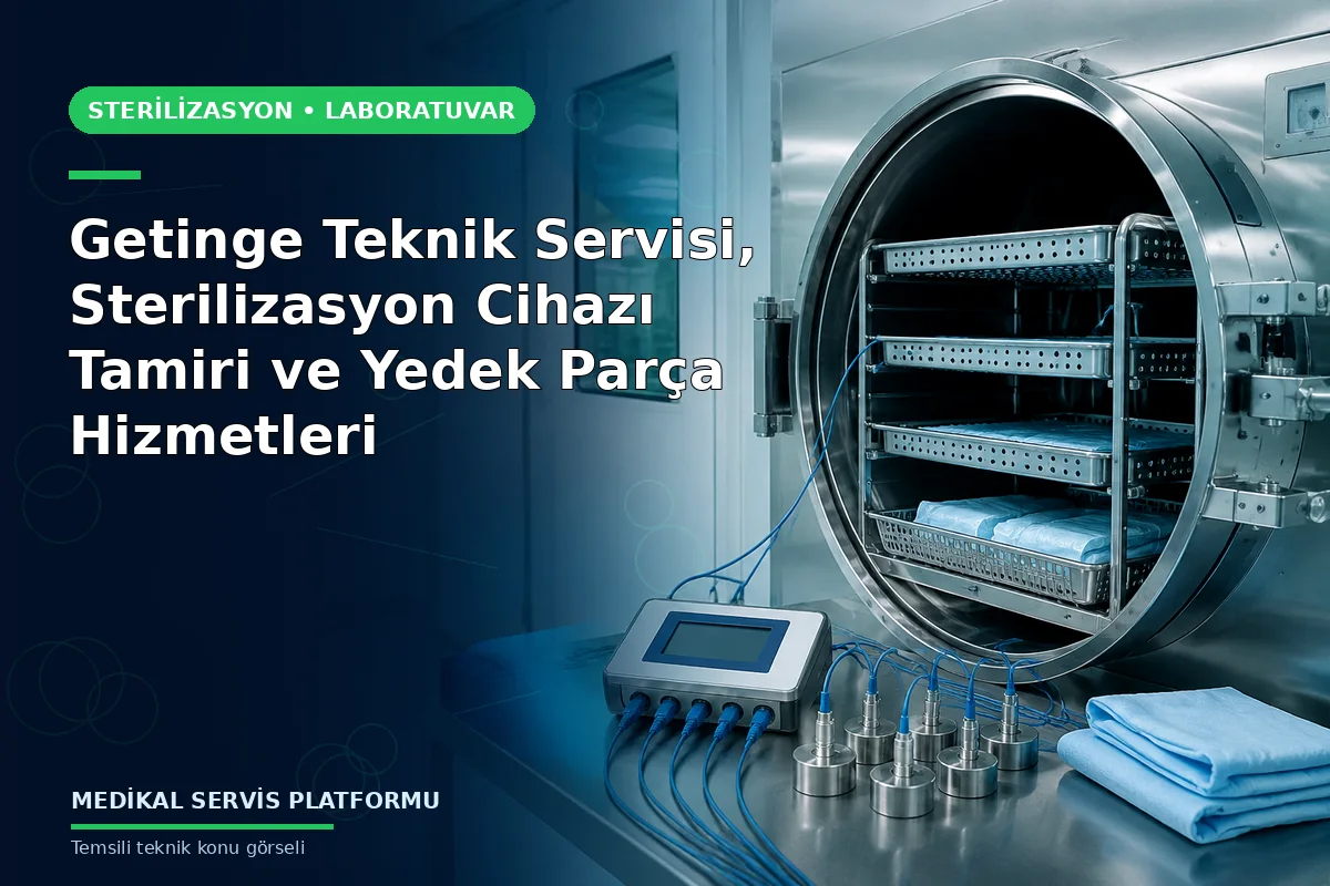 Getinge Teknik Servisi, Sterilizasyon Cihazı Tamiri ve Yedek Parça Hizmetleri konusunu açıklayan temsili teknik görsel