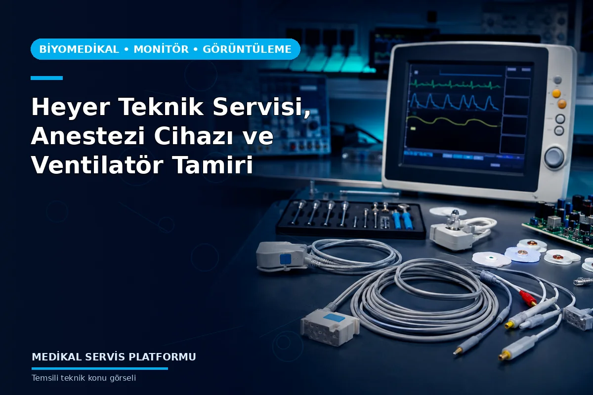 Heyer Teknik Servisi, Anestezi Cihazı ve Ventilatör Tamiri konusunu açıklayan temsili teknik görsel