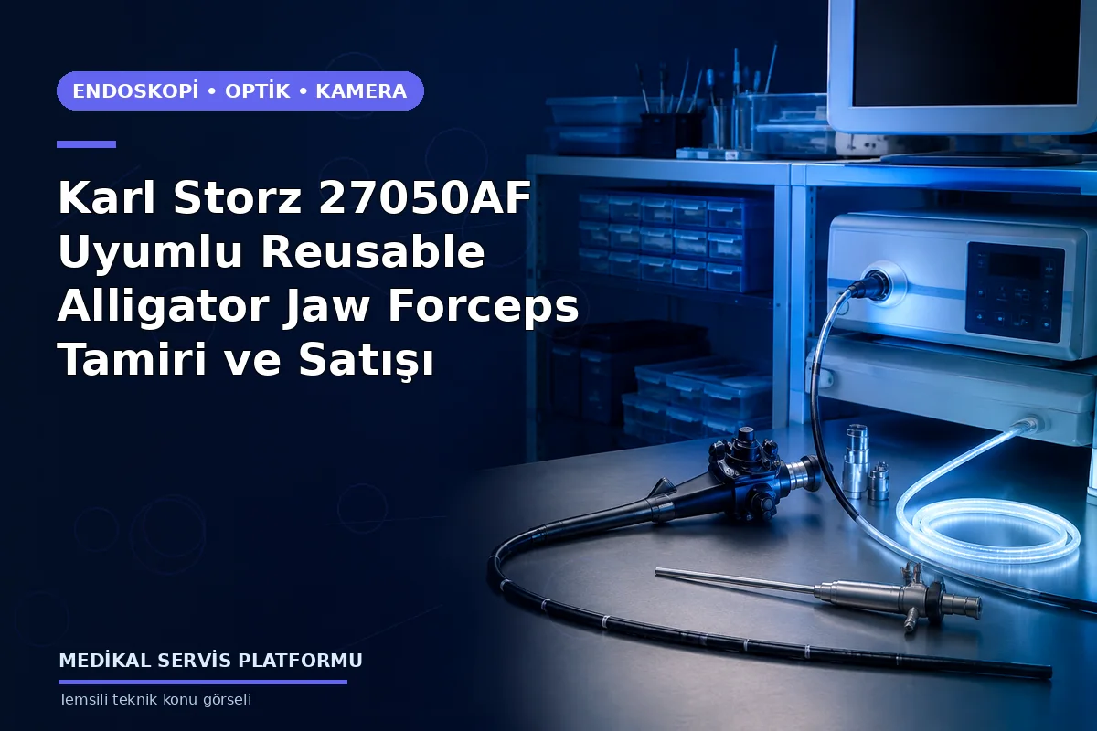 Karl Storz 27050AF Uyumlu Reusable Alligator Jaw Forceps Tamiri ve Satışı konusunu açıklayan temsili teknik görsel
