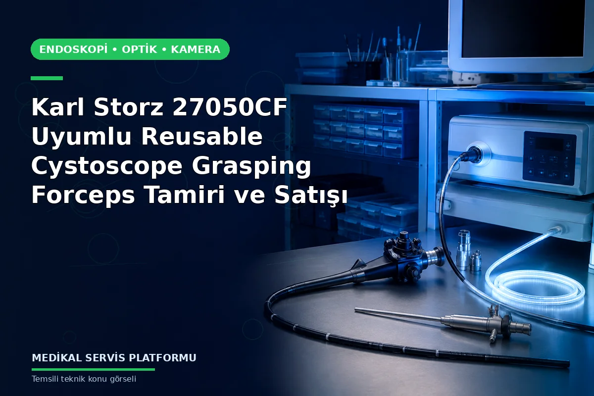 Karl Storz 27050CF Uyumlu Reusable Cystoscope Grasping Forceps Tamiri ve Satışı Karl Storz 27050CF Uyumlu Reusable Cystoscope Grasping Forceps Tamiri ve Satışı konusunu açıklayan temsili teknik görsel