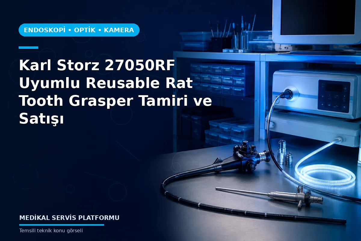Karl Storz 27050RF Uyumlu Reusable Rat Tooth Grasper Tamiri ve Satışı konusunu açıklayan temsili teknik görsel
