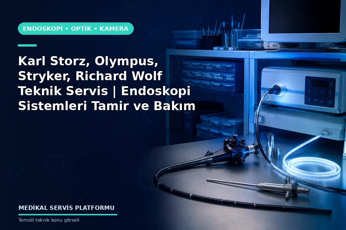 Karl Storz, Olympus, Stryker, Richard Wolf Teknik Servis | Endoskopi Sistemleri Tamir ve Bakım konusunu açıklayan temsili teknik görsel