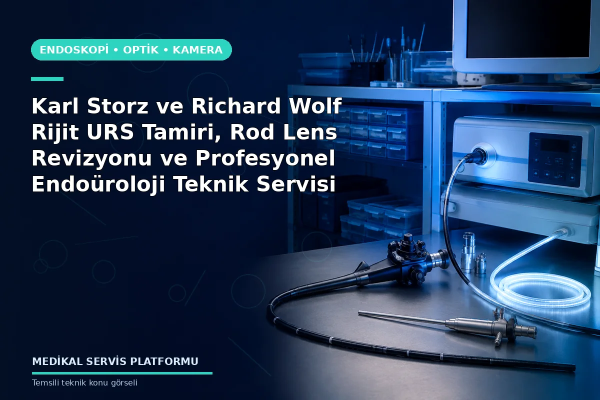 Karl Storz ve Richard Wolf Rijit URS Tamiri, Rod Lens Revizyonu ve Profesyonel Endoüroloji Teknik Servisi Karl Storz ve Richard Wolf Rijit URS Tamiri, Rod Lens Revizyonu ve Profesyonel Endoüroloji Teknik Servisi konusunu açıklayan temsili teknik görsel