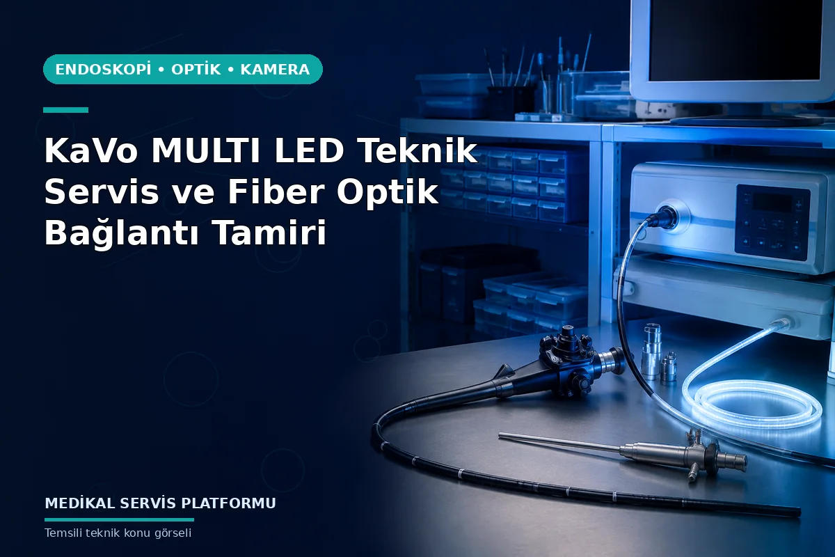 KaVo MULTI LED Teknik Servis ve Fiber Optik Bağlantı Tamiri KaVo MULTI LED Teknik Servis ve Fiber Optik Bağlantı Tamiri konusunu açıklayan temsili teknik görsel