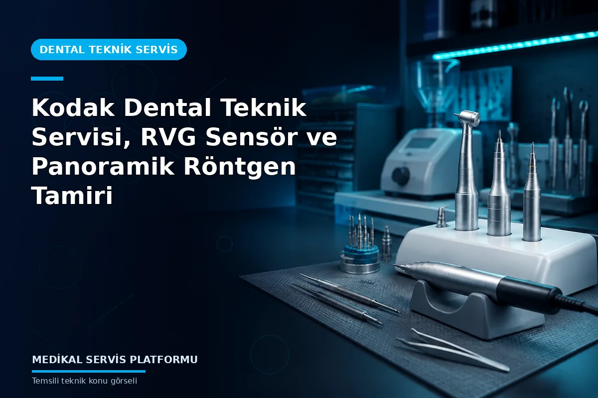 Kodak Dental Teknik Servisi, RVG Sensör ve Panoramik Röntgen Tamiri konusunu açıklayan temsili teknik görsel