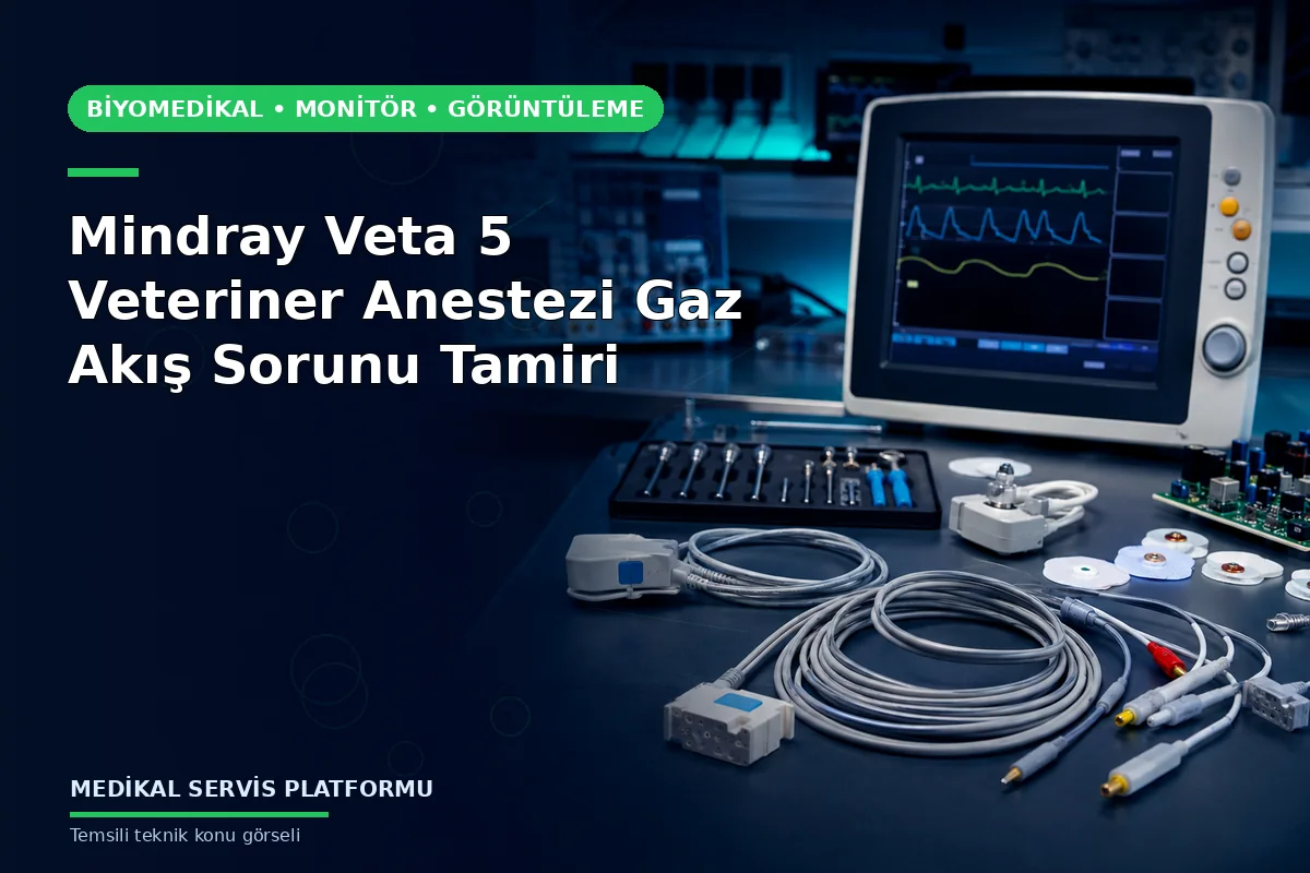 Mindray Veta 5 Veteriner Anestezi Gaz Akış Sorunu Tamiri konusunu açıklayan temsili teknik görsel