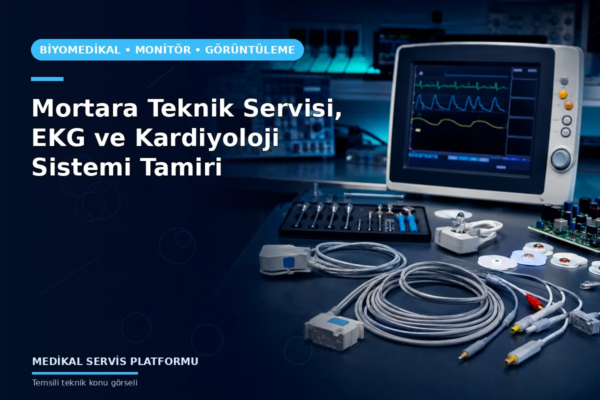 Mortara Teknik Servisi, EKG ve Kardiyoloji Sistemi Tamiri konusunu açıklayan temsili teknik görsel