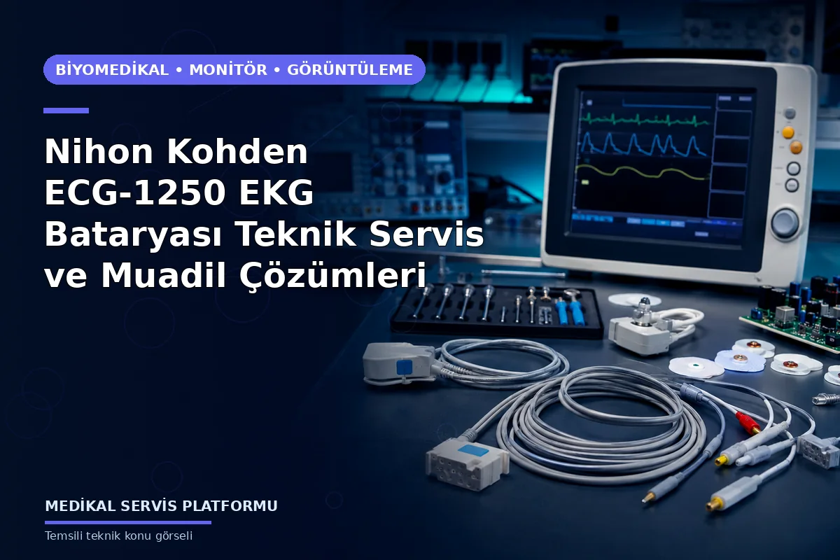 Nihon Kohden ECG-1250 EKG Bataryası Teknik Servis ve Muadil Çözümleri konusunu açıklayan temsili teknik görsel