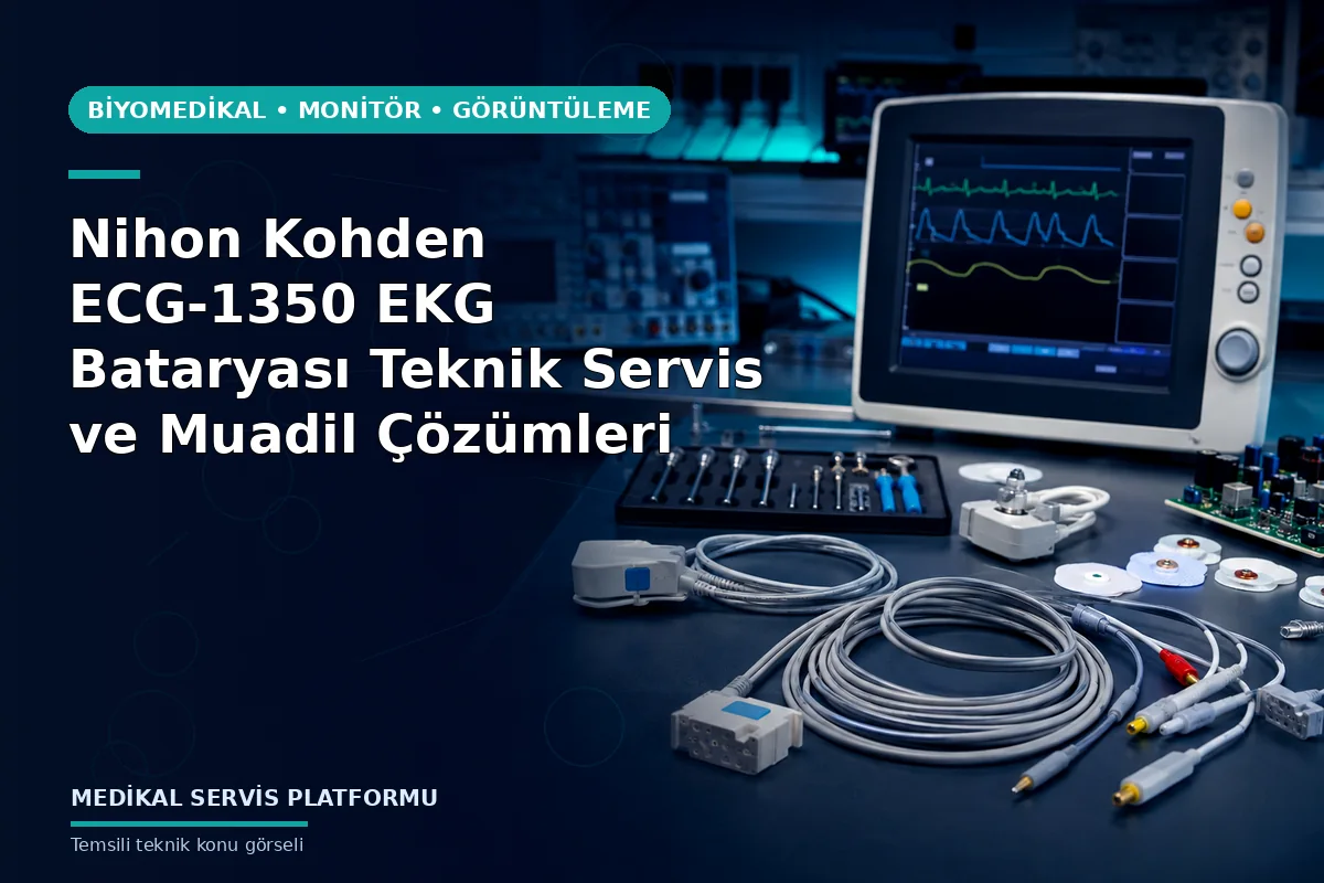 Nihon Kohden ECG-1350 EKG Bataryası Teknik Servis ve Muadil Çözümleri konusunu açıklayan temsili teknik görsel