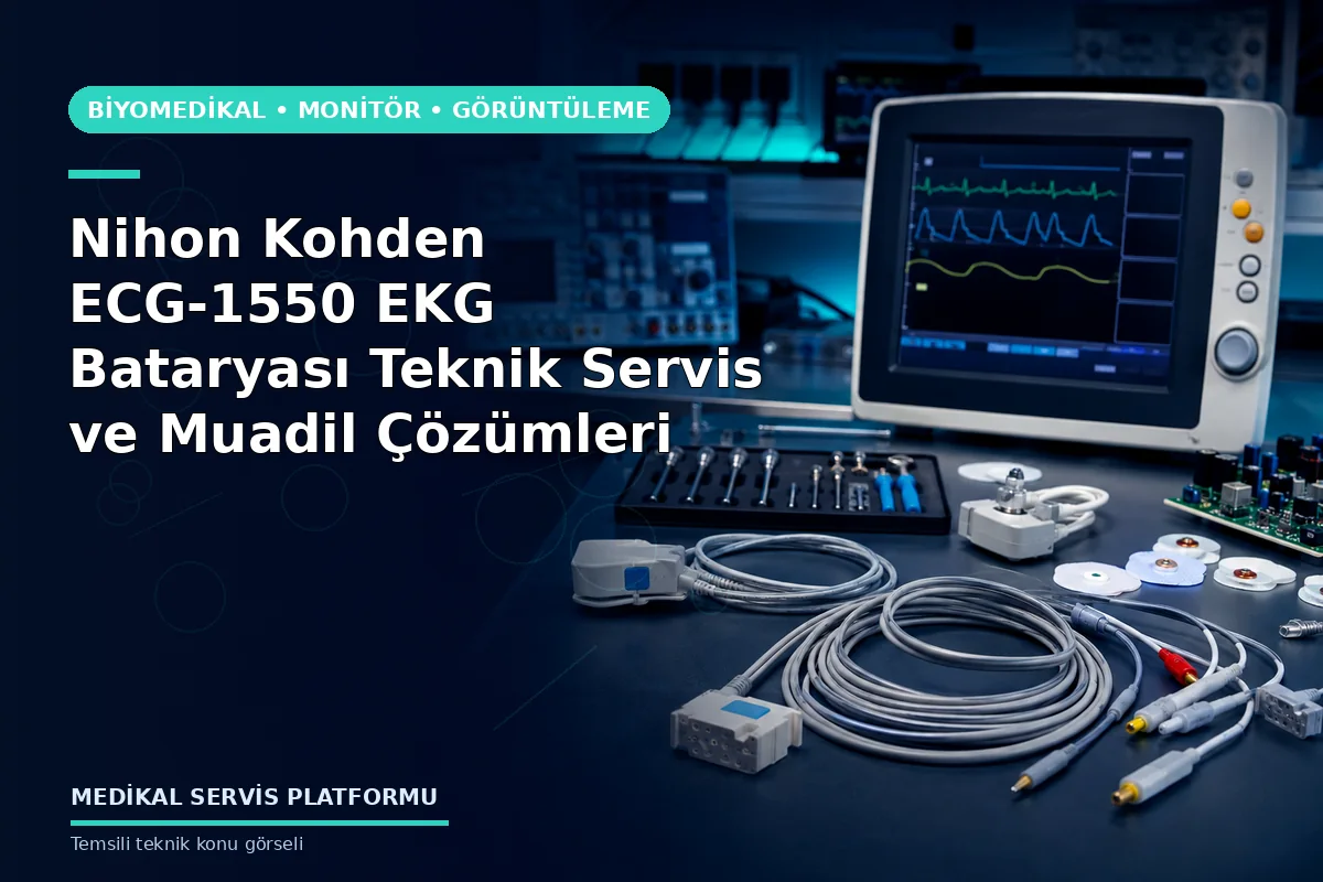 Nihon Kohden ECG-1550 EKG Bataryası Teknik Servis ve Muadil Çözümleri konusunu açıklayan temsili teknik görsel
