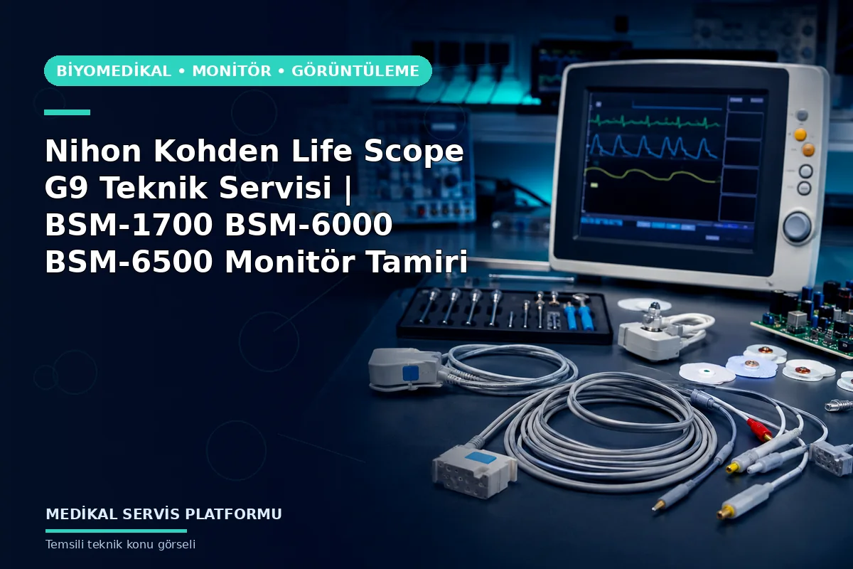 Nihon Kohden Life Scope G9 Teknik Servisi | BSM-1700 BSM-6000 BSM-6500 Monitör Tamiri Nihon Kohden Life Scope G9 Teknik Servisi | BSM-1700 BSM-6000 BSM-6500 Monitör Tamiri konusunu açıklayan temsili teknik görsel