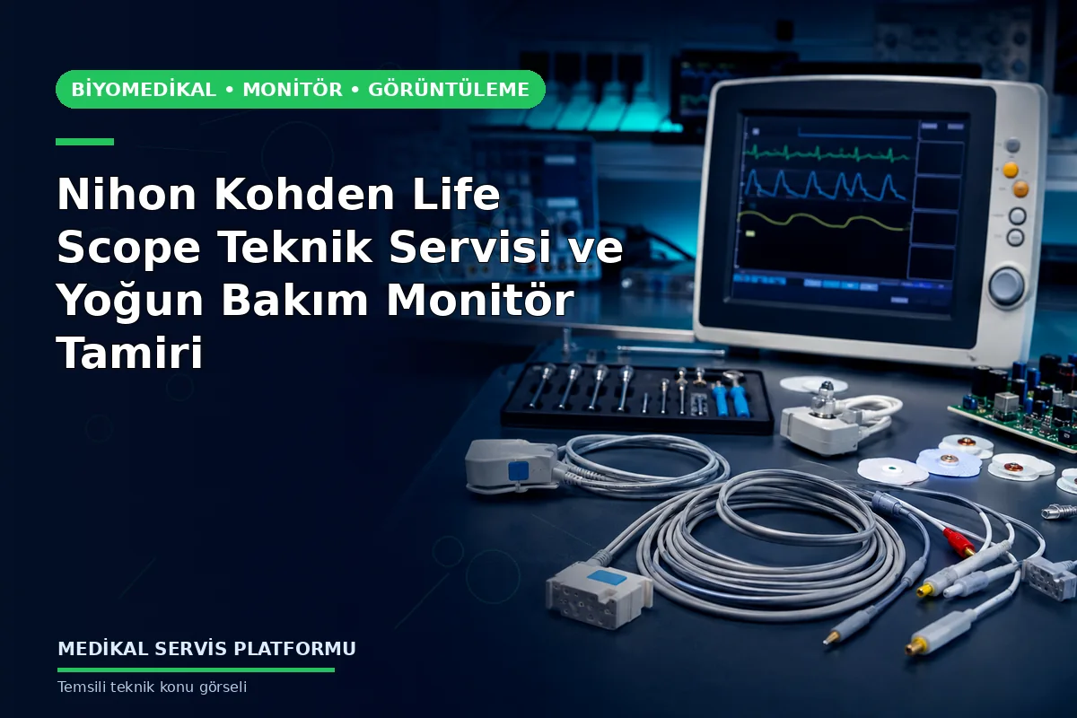 Nihon Kohden Life Scope Teknik Servisi ve Yoğun Bakım Monitör Tamiri konusunu açıklayan temsili teknik görsel
