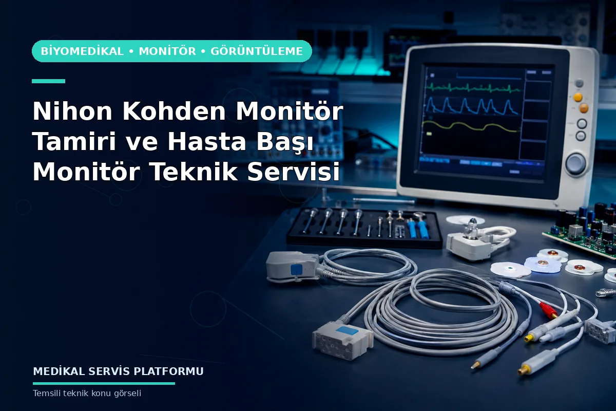 Nihon Kohden Monitör Tamiri ve Hasta Başı Monitör Teknik Servisi konusunu açıklayan temsili teknik görsel