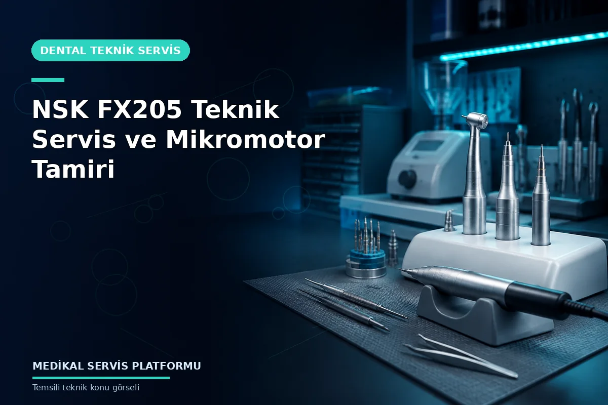 NSK FX205 Teknik Servis ve Mikromotor Tamiri NSK FX205 Teknik Servis ve Mikromotor Tamiri konusunu açıklayan temsili teknik görsel