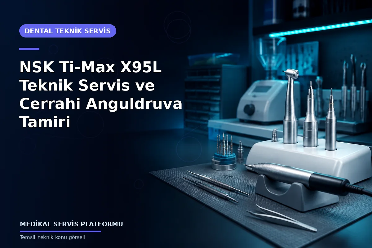 NSK Ti-Max X95L Teknik Servis ve Cerrahi Anguldruva Tamiri konusunu açıklayan temsili teknik görsel
