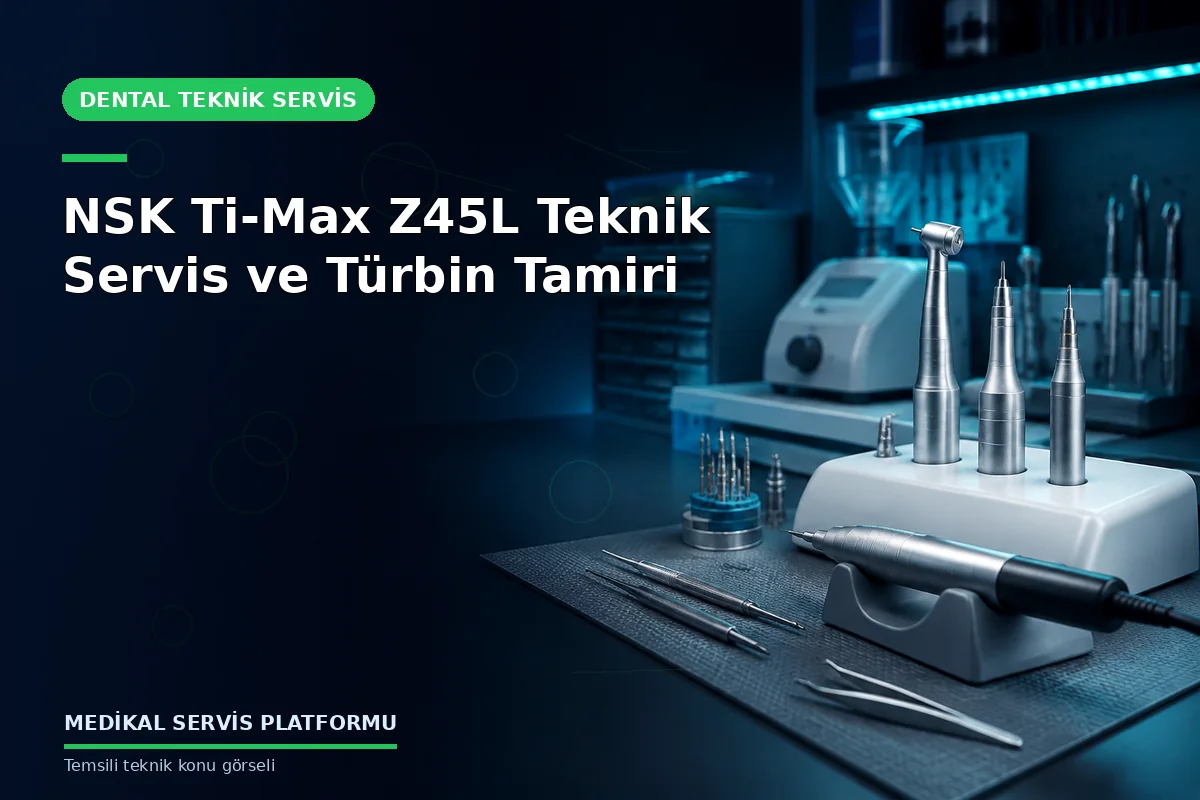 NSK Ti-Max Z45L Teknik Servis ve Türbin Tamiri NSK Ti-Max Z45L Teknik Servis ve Türbin Tamiri konusunu açıklayan temsili teknik görsel