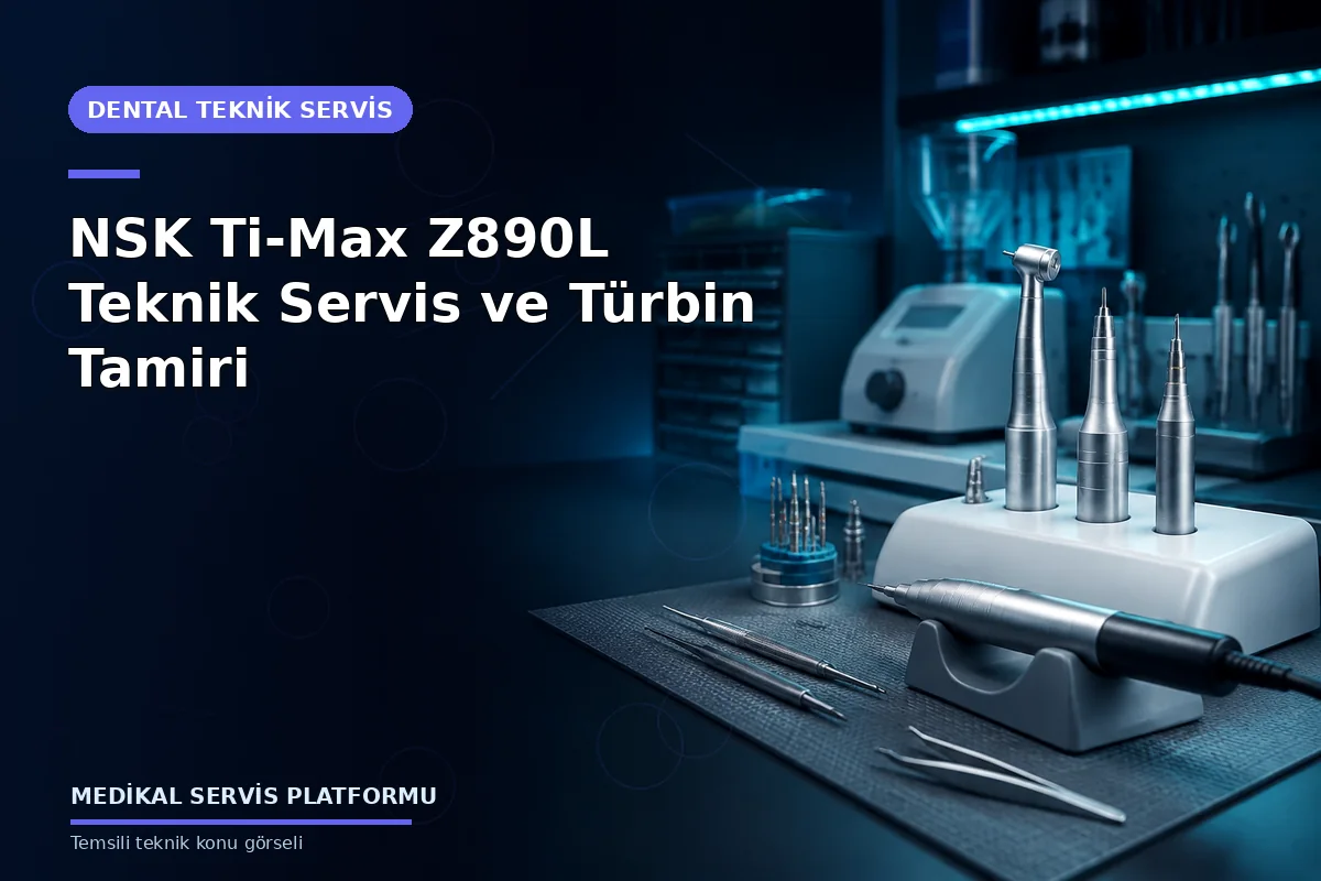 NSK Ti-Max Z890L Teknik Servis ve Türbin Tamiri NSK Ti-Max Z890L Teknik Servis ve Türbin Tamiri konusunu açıklayan temsili teknik görsel