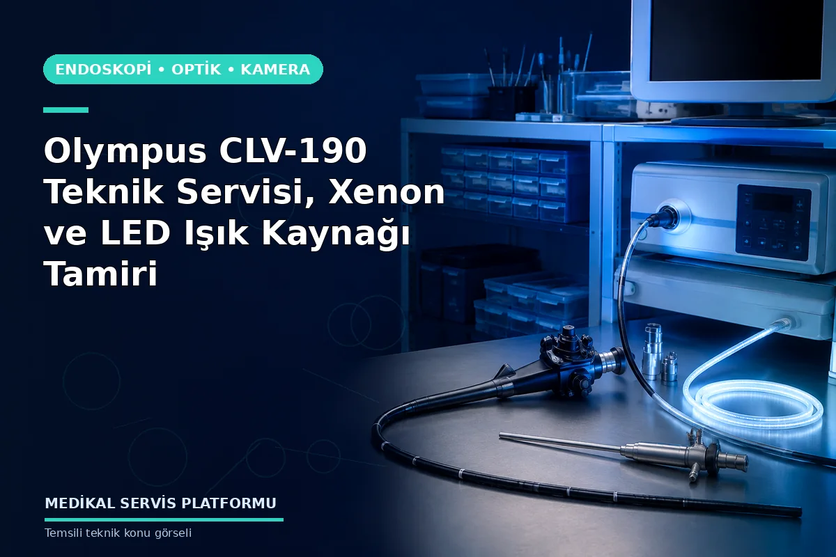 Olympus CLV-190 Teknik Servisi, Xenon ve LED Işık Kaynağı Tamiri Olympus CLV-190 Teknik Servisi, Xenon ve LED Işık Kaynağı Tamiri konusunu açıklayan temsili teknik görsel