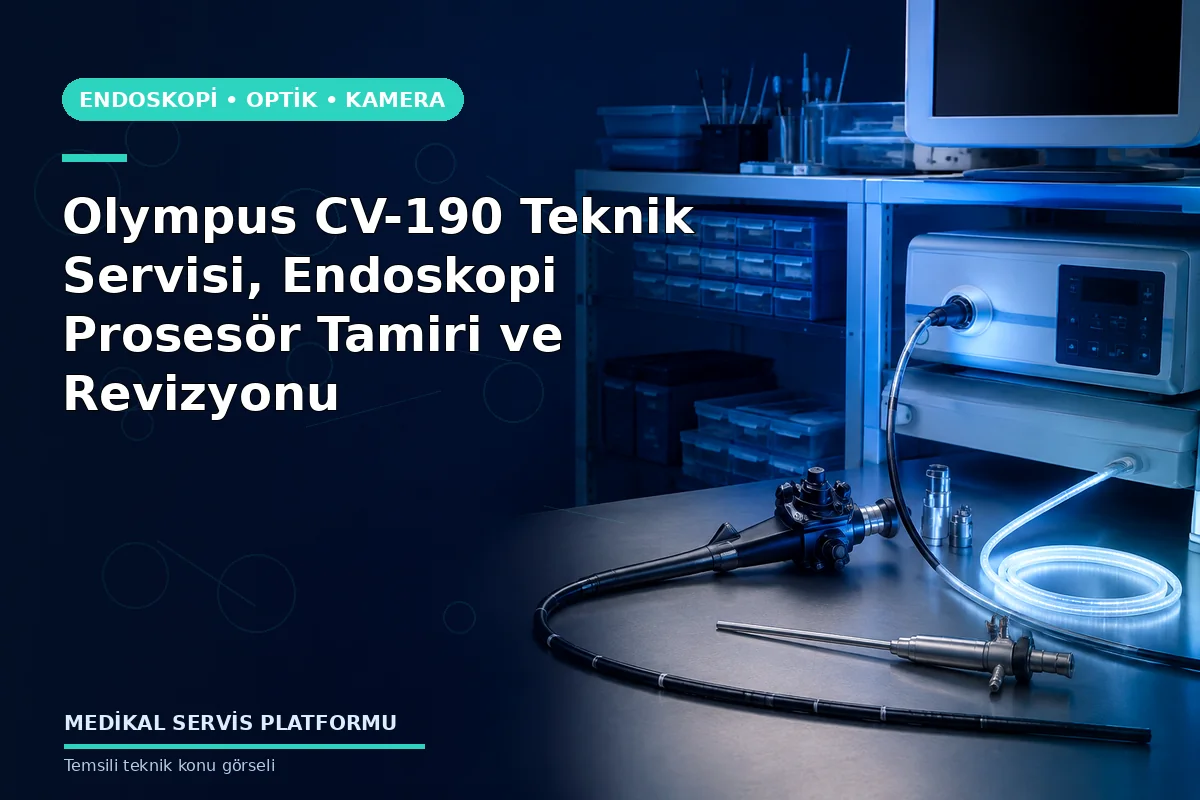 Olympus CV-190 Teknik Servisi, Endoskopi Prosesör Tamiri ve Revizyonu konusunu açıklayan temsili teknik görsel
